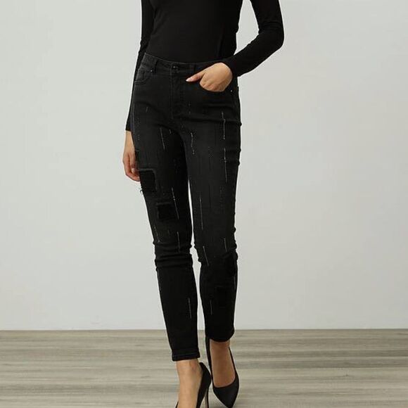 Joseph Ribkoff Embellished High Waist Jeans - Picture 1 of 12